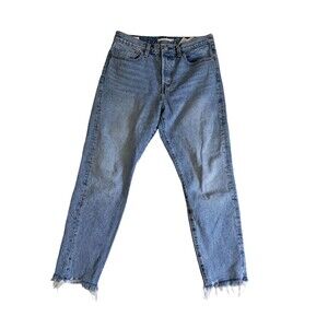 Levi's Women's Size 30 Wedgie Jeans Light Wash Raw Hem High Rise Button Fly